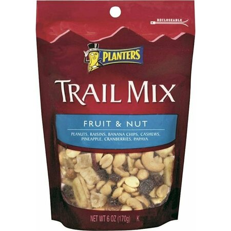 PLANTERS Trail Mix, Fruit, Nut Flavor, 6 Oz Bag 422519